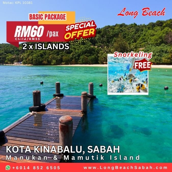 40 Long beach island hopping manukan mamutik sapi kota kinabalu sabah
